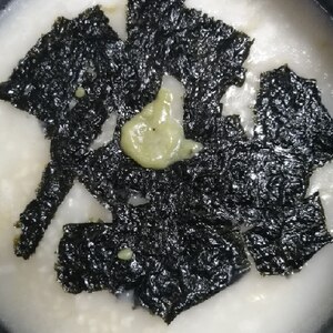 レンジで簡単！わさびと海苔のオートミール粥☆